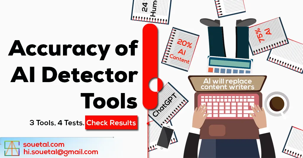 Accuracy of AI detector Tools: 3 Best Tools, 4 Tests, Check Results